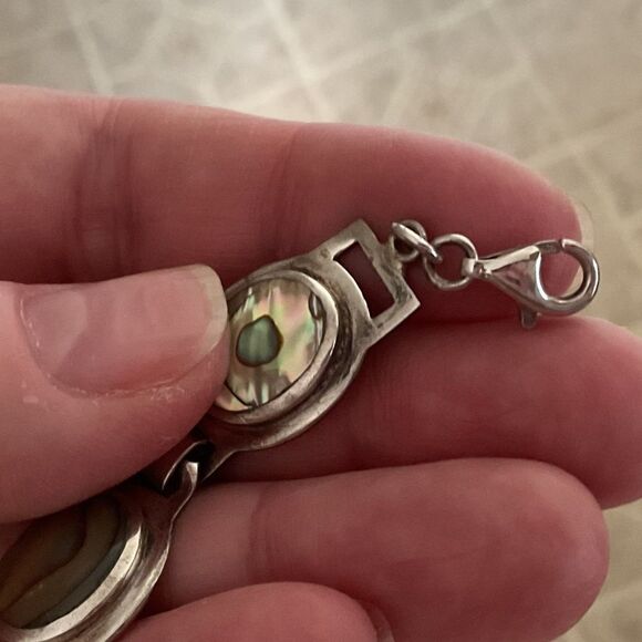 Sterling SILVER 925 ABALONE SHELL BRACELET NEW without tag - Picture 7 of 11